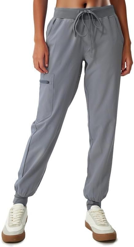 Scrubs for Women, Stretchy Yoga Pants with 5 Pockets, Cargo ...