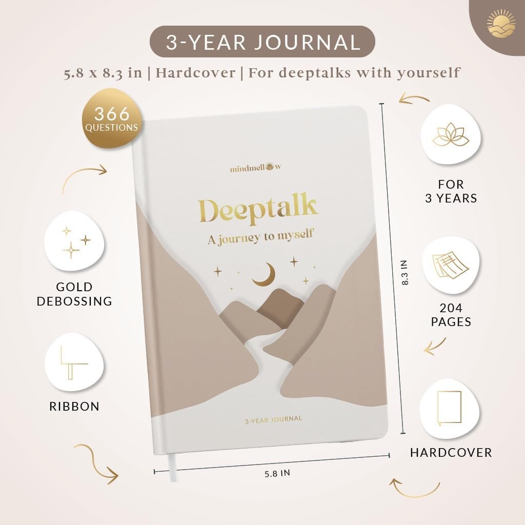 3-Year Gratitude Journal for Women "DEEPTALK SAHARA" – Guided One Line a Day Journal with Prompts for Habit Tracking & Self Care – 5 Minute Journal for Daily Mindfulness and Lasting Change - Image 3