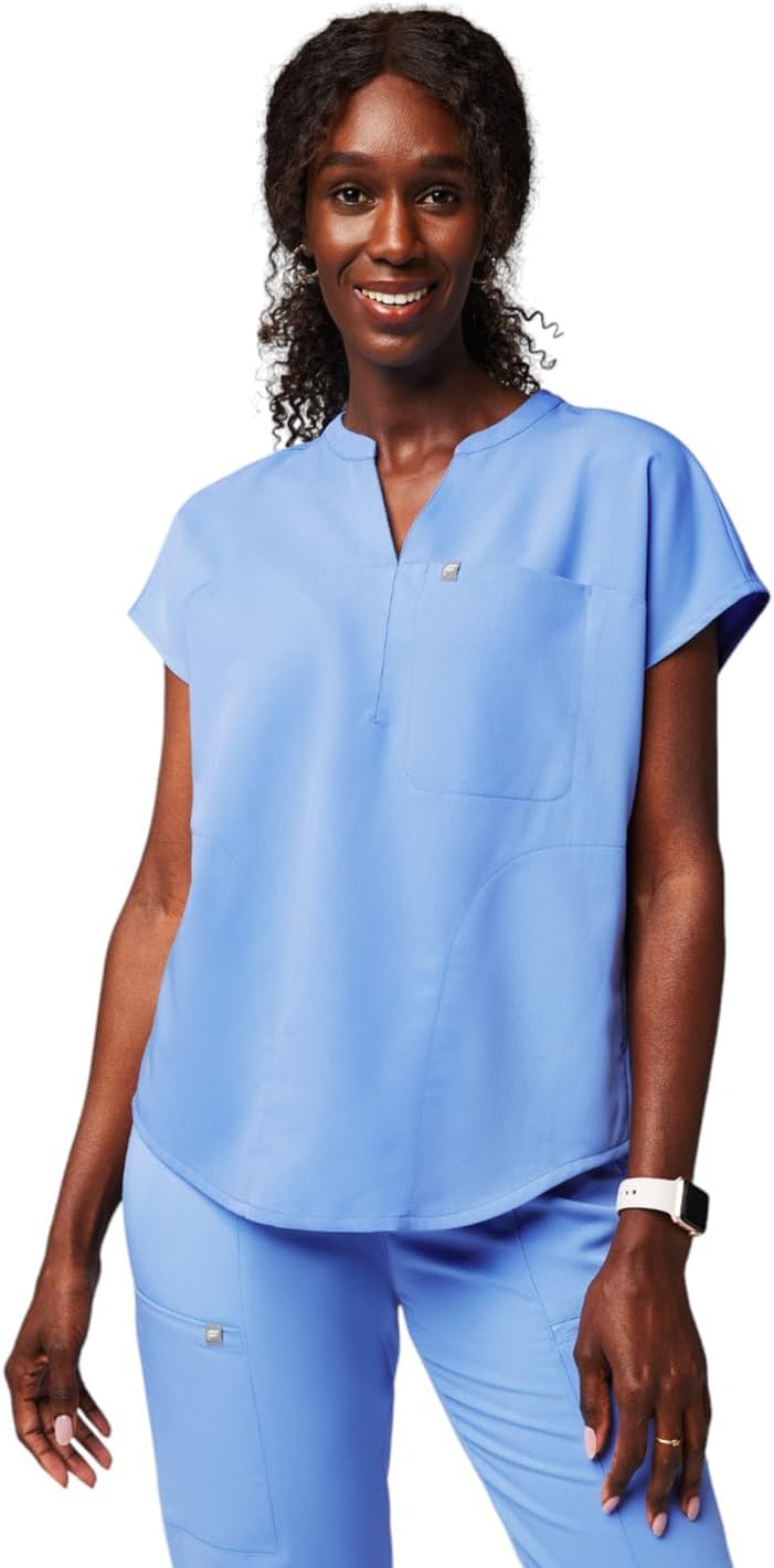 Fabletics Women’s Evolve 3-Pocket Scrub Top with an Ov...