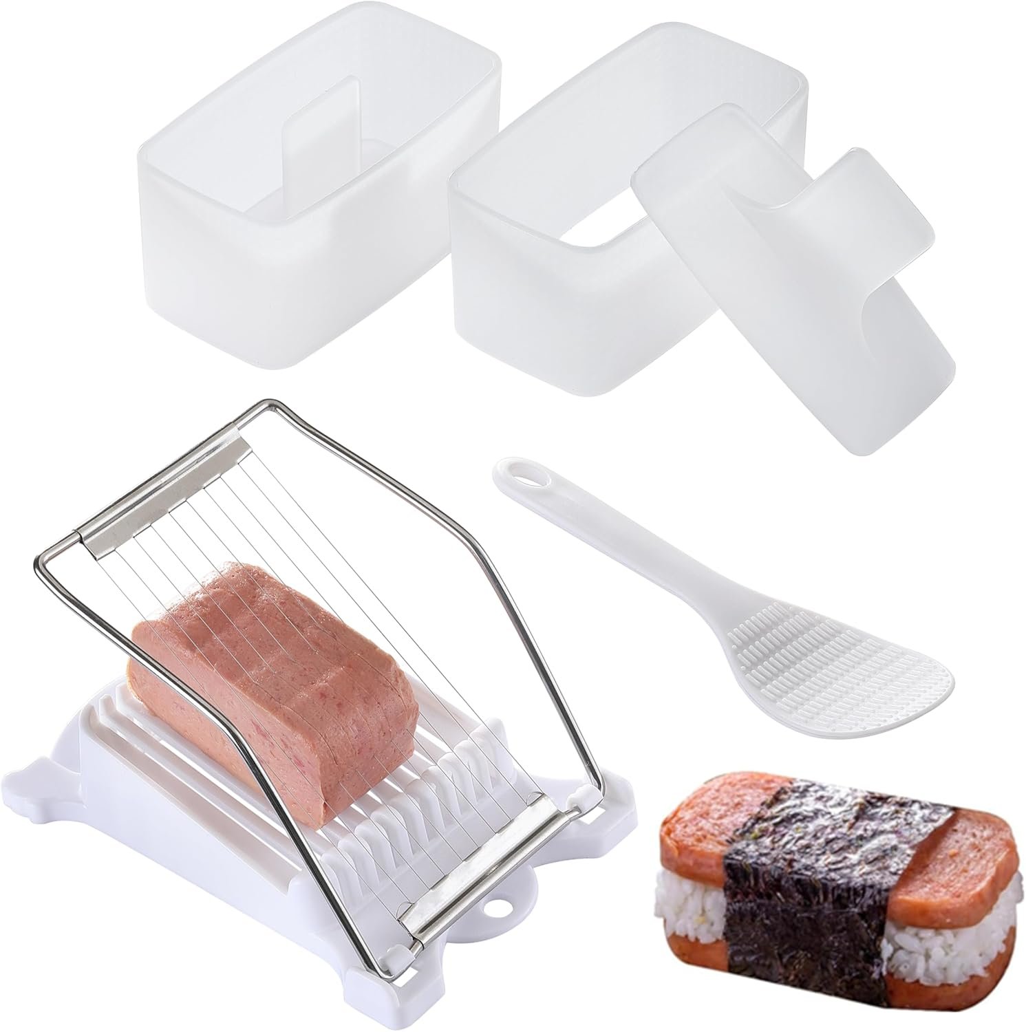 2PCS Spam Musubi Press Mold Kit, Cokuma Spam Musubi Mold wit...
