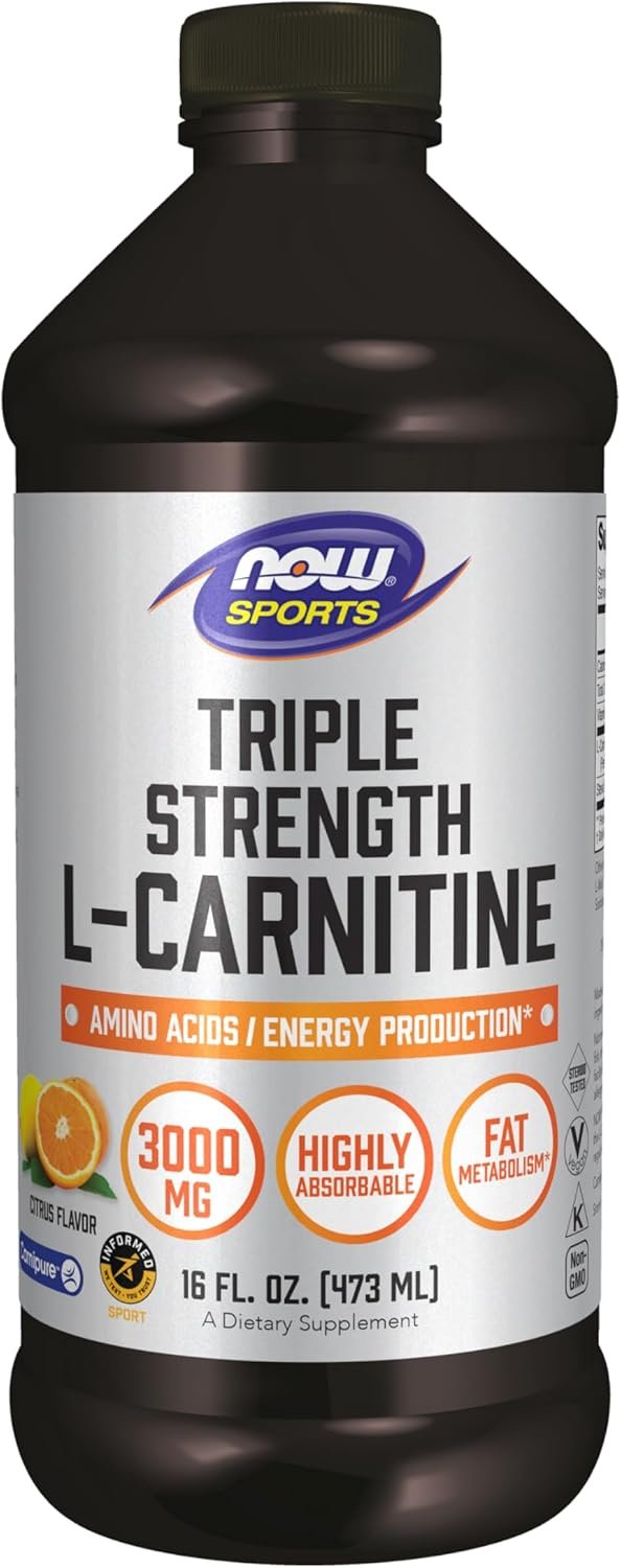 NOW Sports Nutrition, L-Carnitine Liquid, Triple Strength 30...