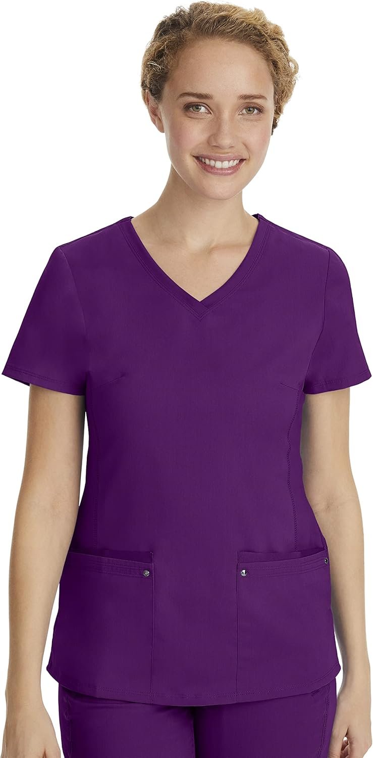 Healing Hands Women’s Scrub Top V-Neck with 2 Pockets,...