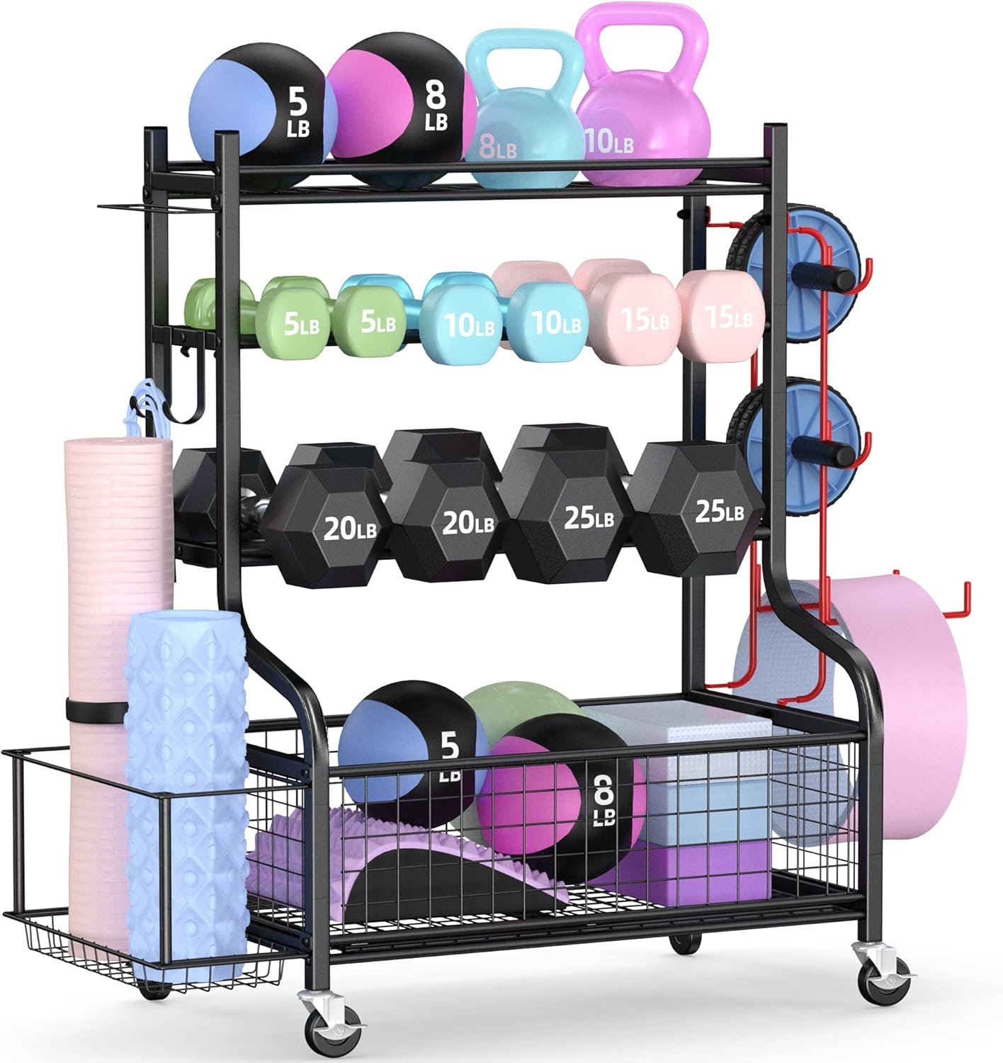 PLKOW Dumbbell Rack, Weight Rack for Dumbbells, Home Gym Sto...