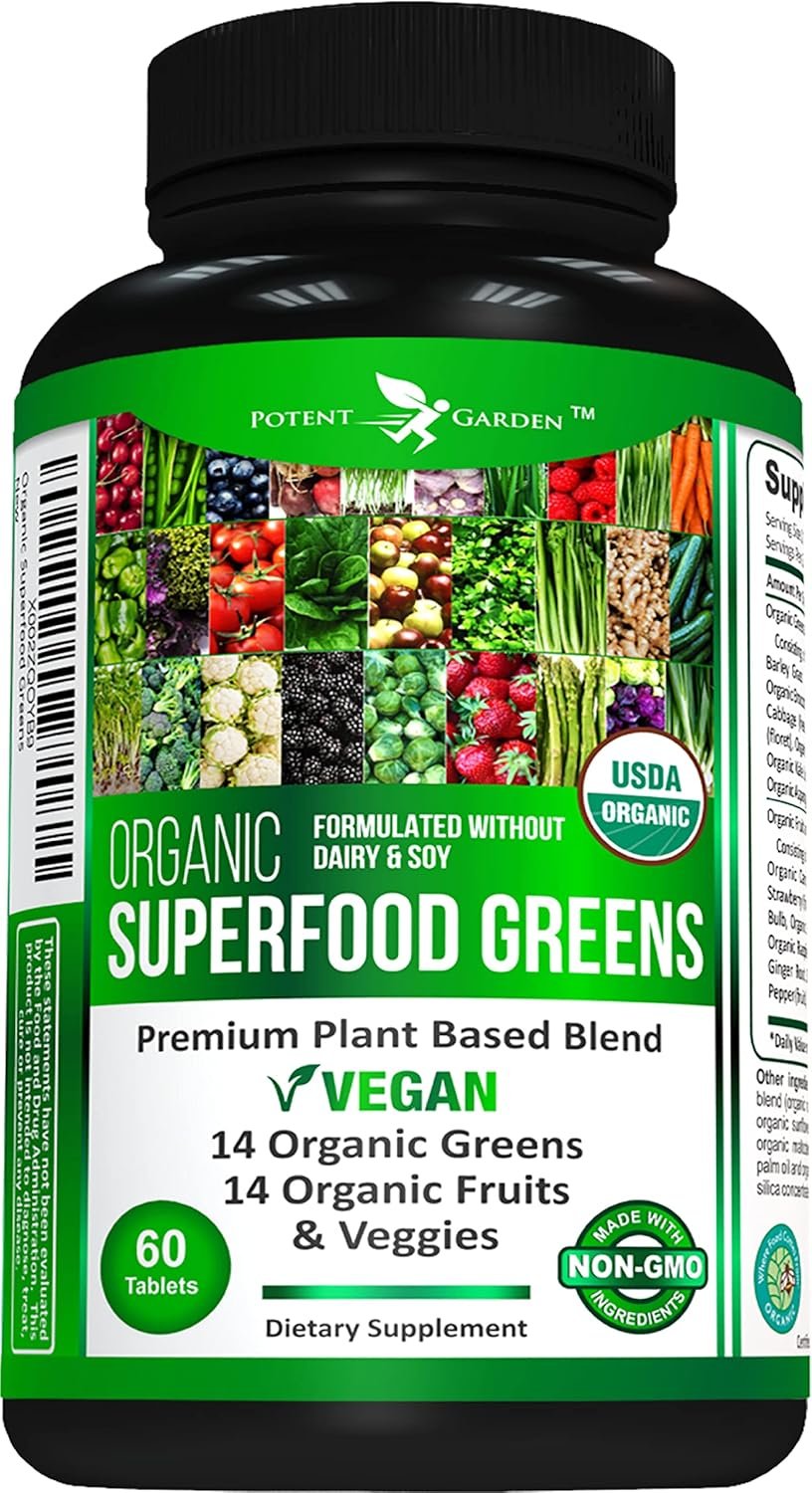 Potent Garden Organic Superfood Greens, Fruit and Veggies Su...