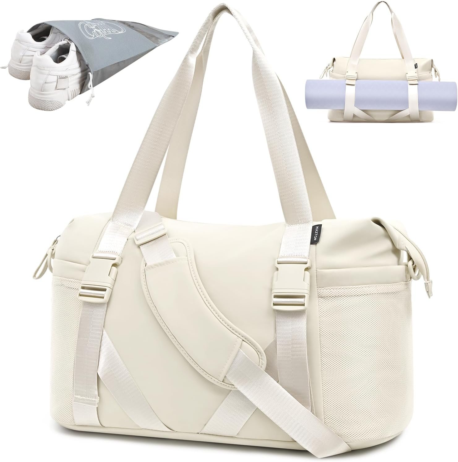 MAXTOP Women’s Gym Yoga Duffle Bag with Shoe Pouch,Mul...