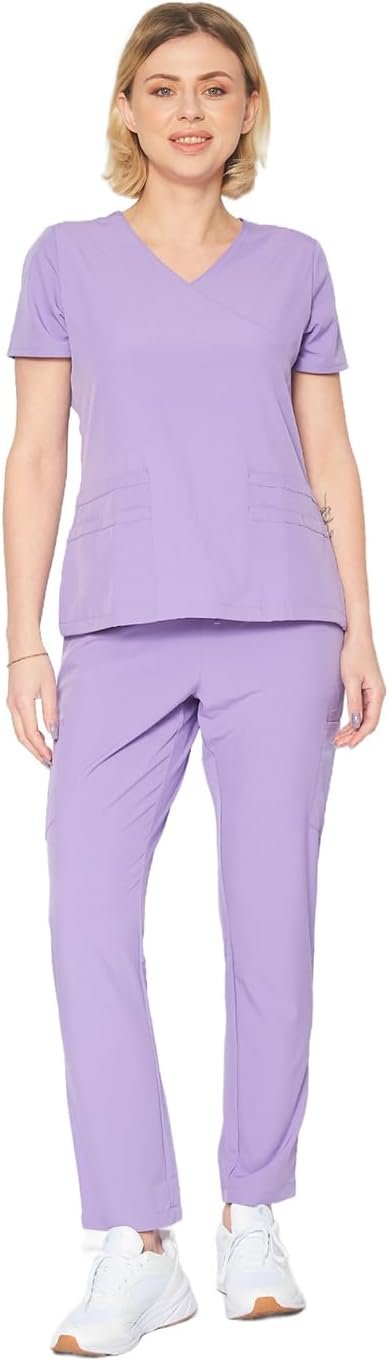 Dagacci Medical Uniform Women’s 4-Way Stretch Fitted Y...