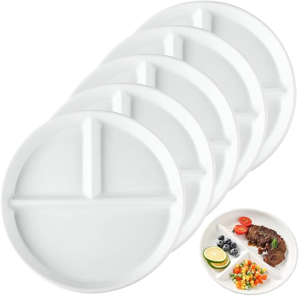 (5 Pack) Portion Control Plate for Balanced Eating, 9″...
