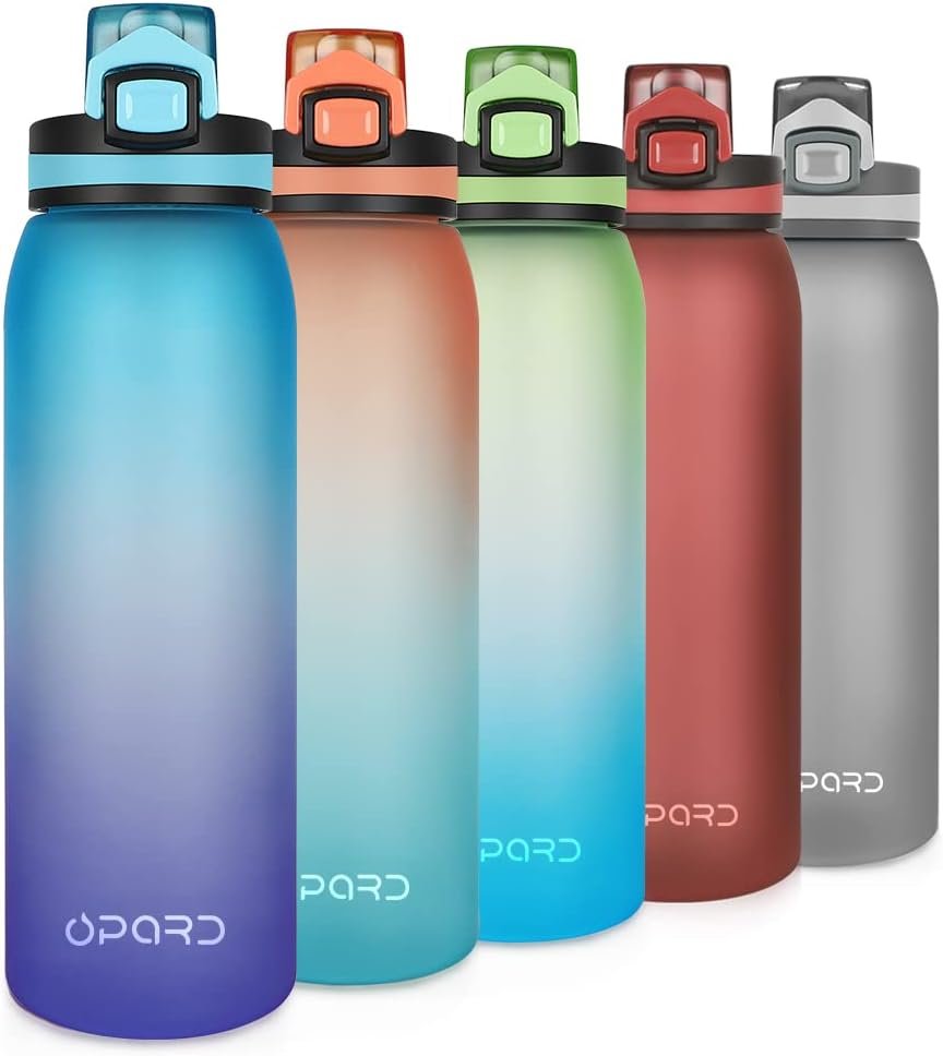Opard 30oz Plastic Water Bottle Dishwasher Safe, Leakproof F...