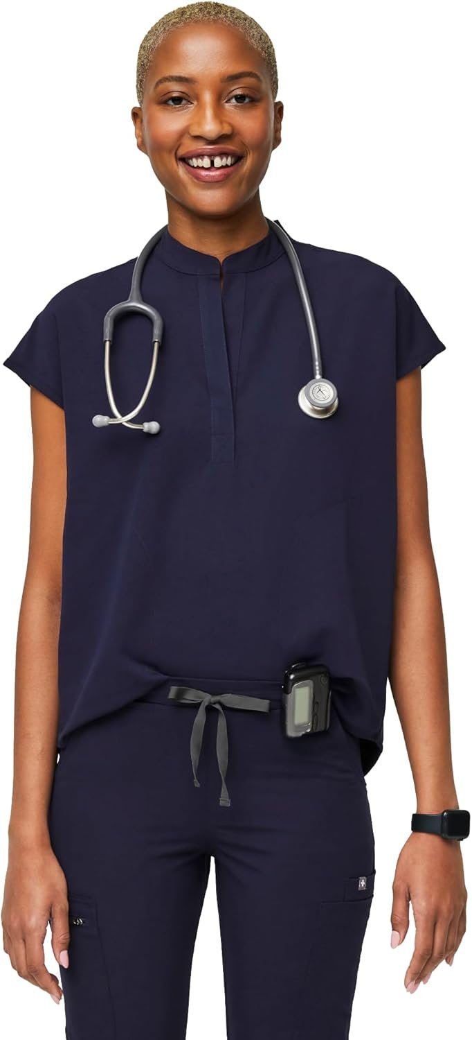 FIGS Rafaela Oversized Scrub Tops for Women — Mandarin Col...