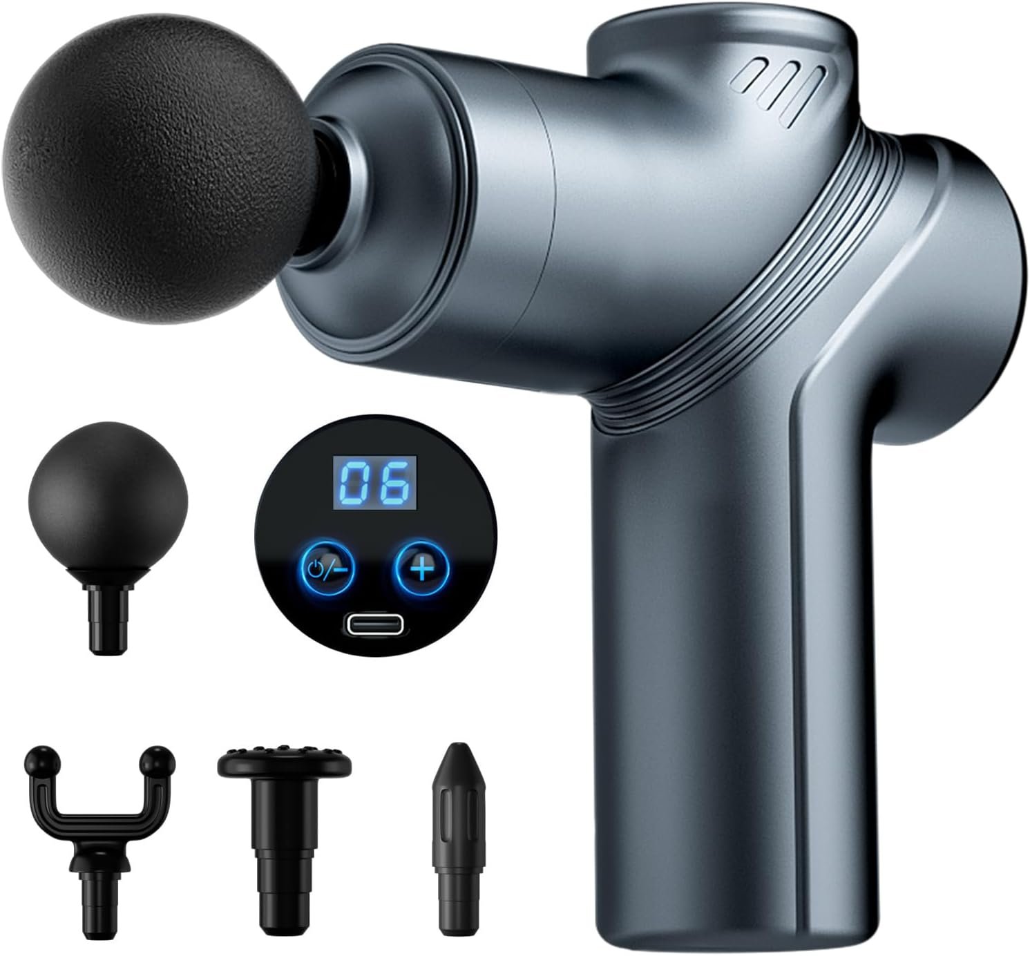 Massage Gun Deep Tissue, Portable Massage Gun with 4 Interch...