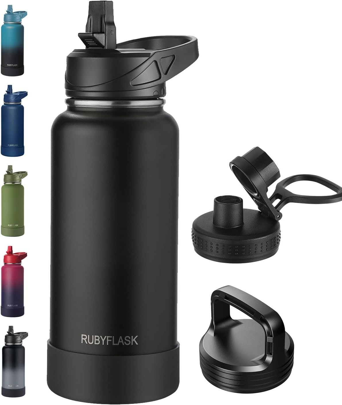 32oz Insulated Water Bottle with Straw, Stainless Steel Meta...