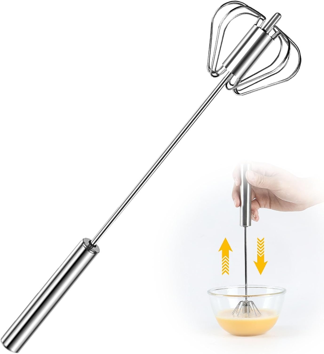 Stainless Steel Semi-Automatic Whisk, 2024 New Stainless Ste...