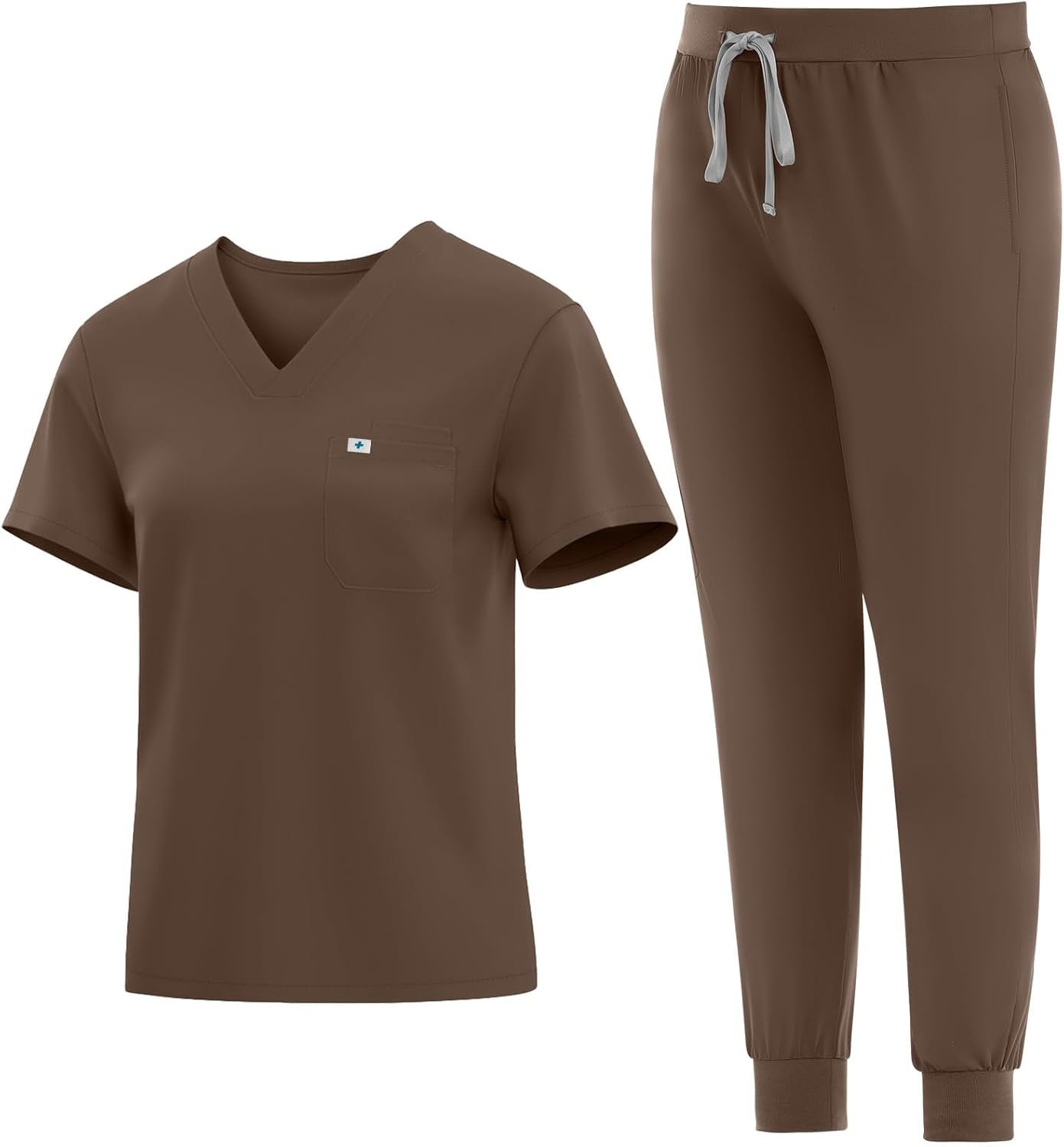 Medical Scrubs Set for Women – Classic V-Neck Top ...