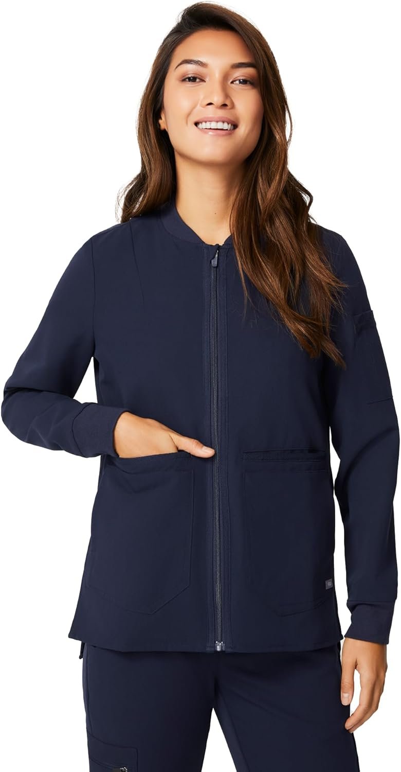 FIGS Bellery Scrub Jacket for Women — 7 Pockets, Bomber-In...