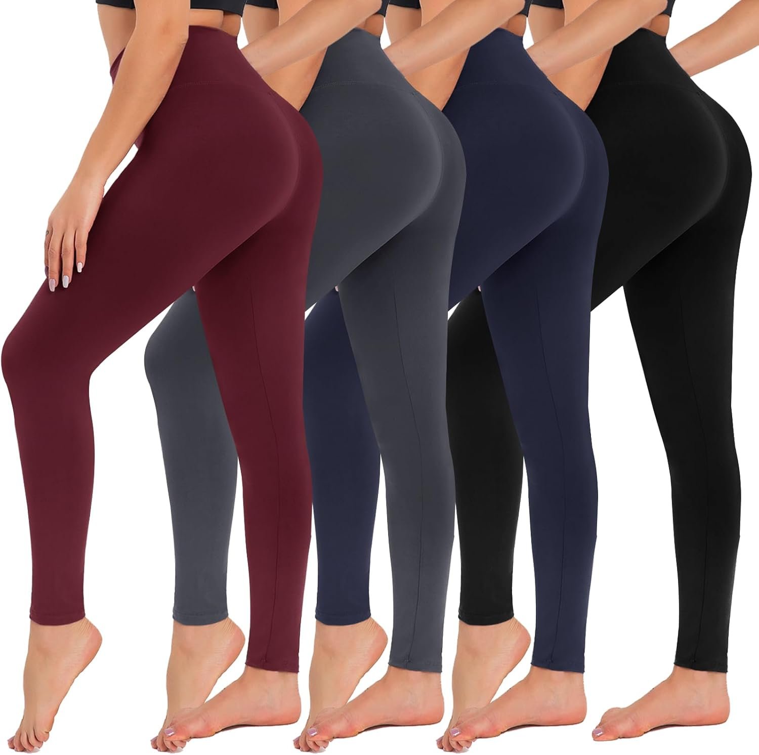 CAMPSNAIL 4 Pack Leggings for Women – High Waisted Tum...