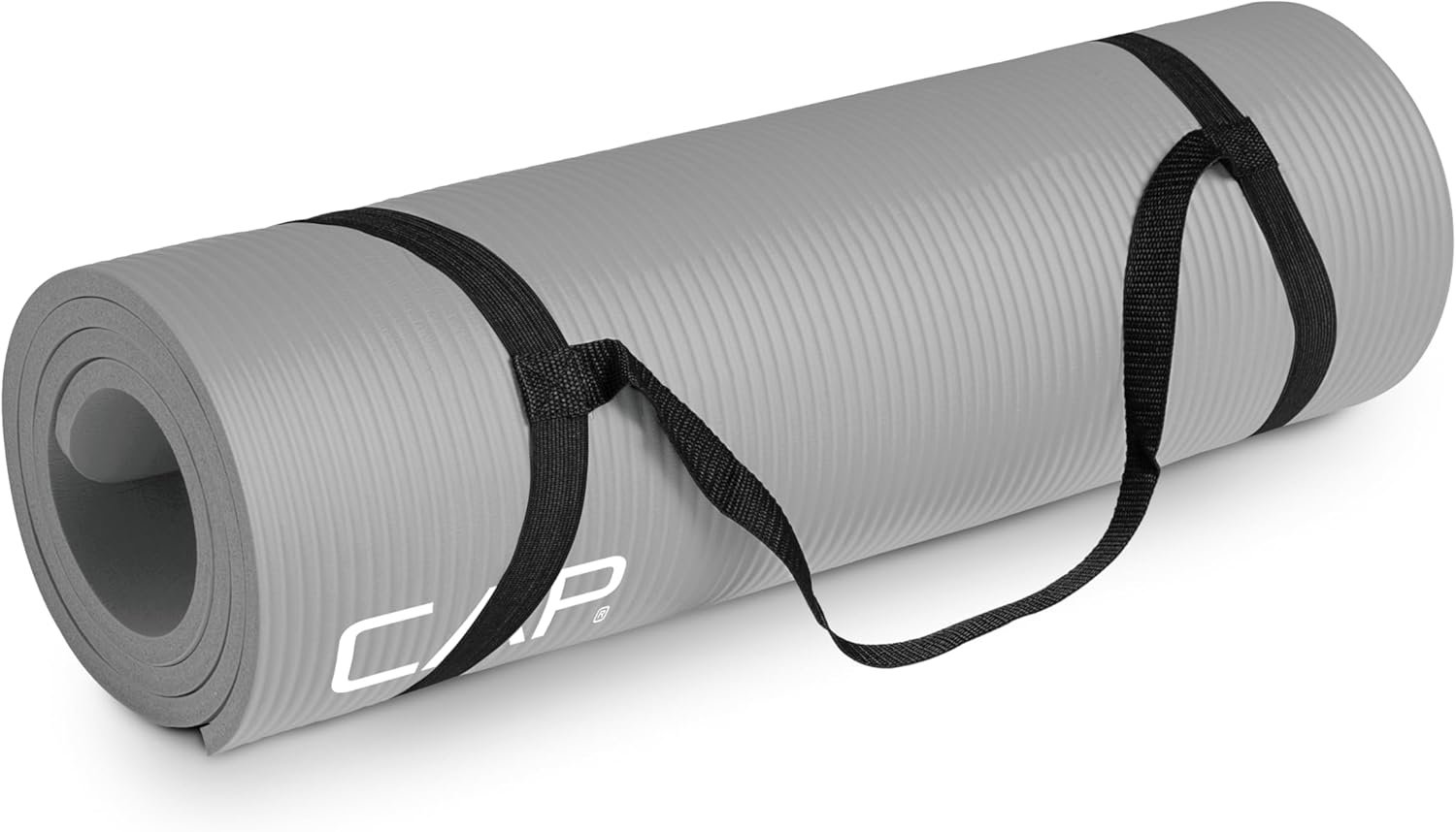 CAP Barbell 1/2-Inch High Density Exercise Yoga Mat with Str...