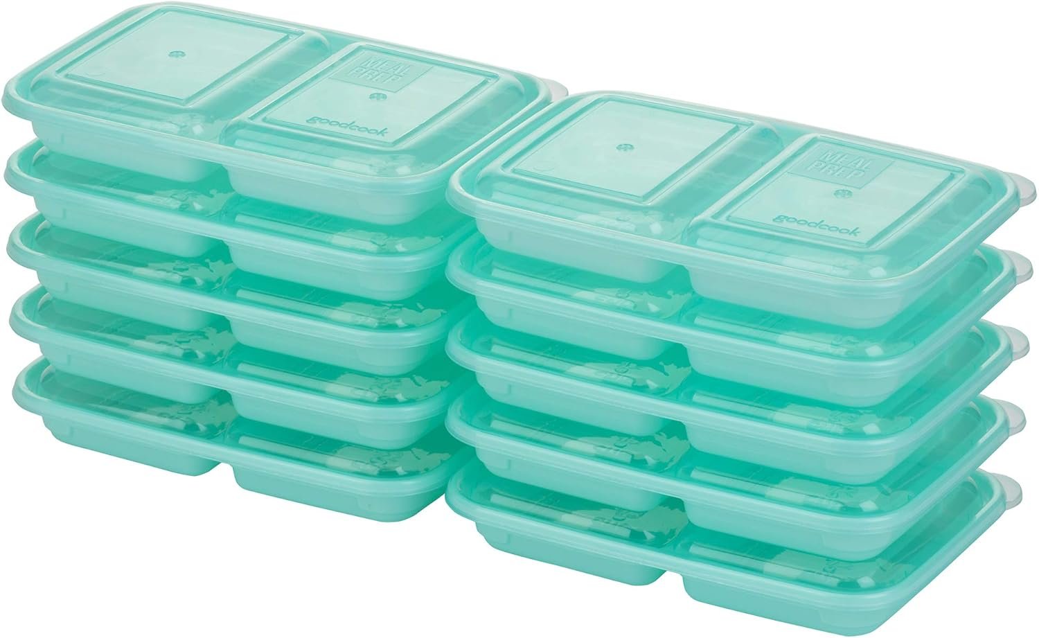 GoodCook 2-Compartment Food Storage Container Set with Snap-...