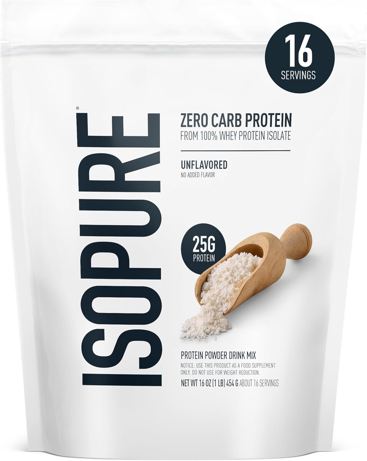 Isopure Zero Carb 100% Pure Whey Isolate Protein Powder, Lac...