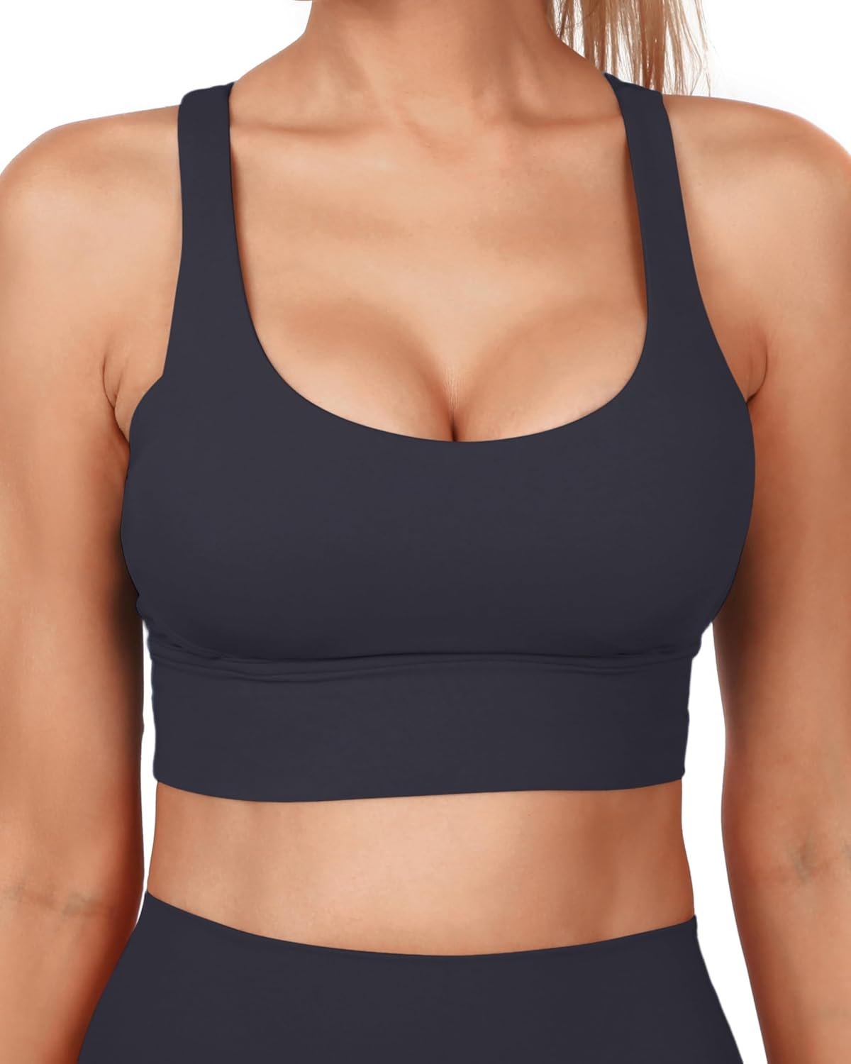 Grace Form Strappy Sports Bra for Women Padded Push Up Sport...