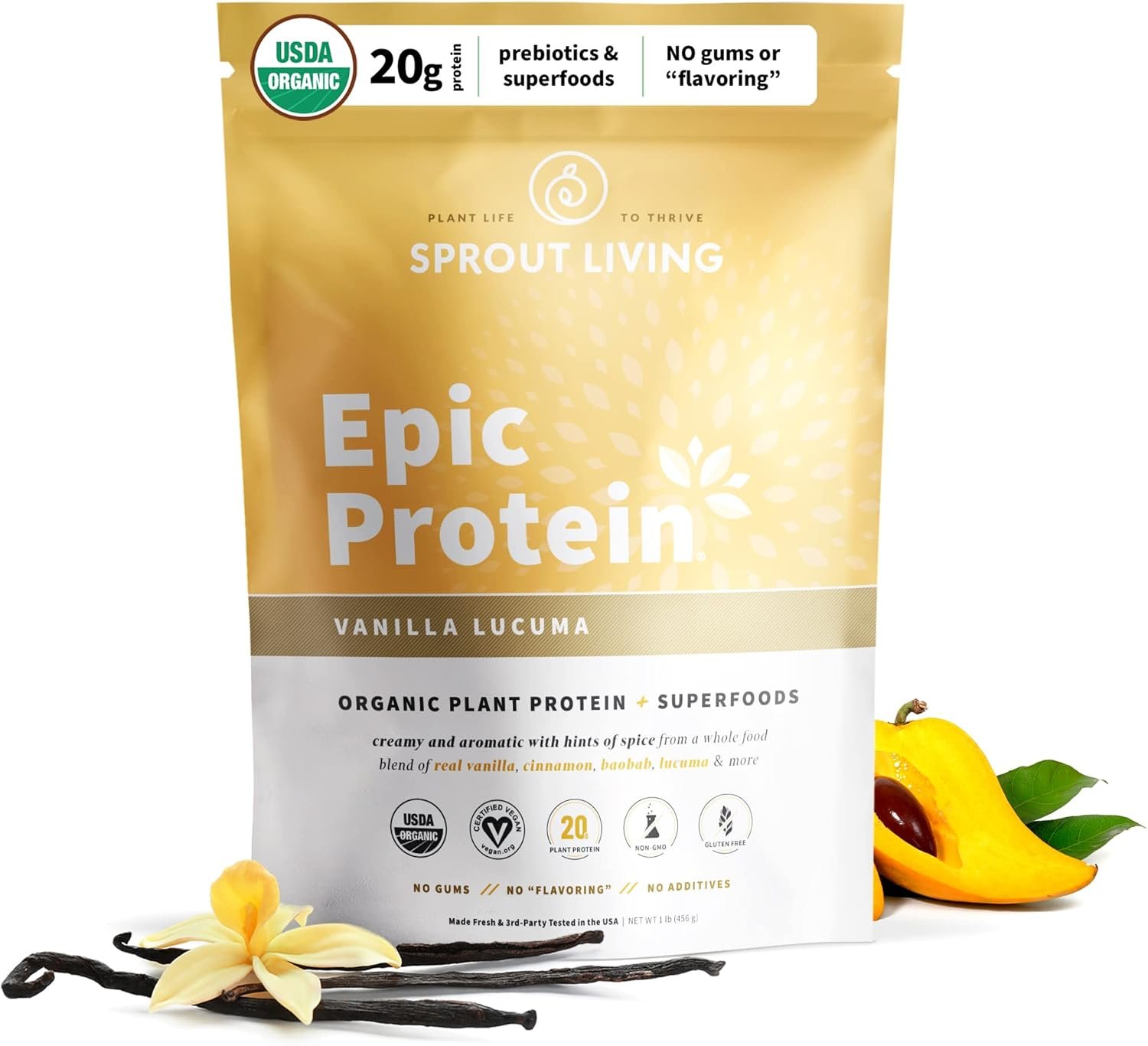 Sprout Living Epic Protein, Plant Based Protein & Super...