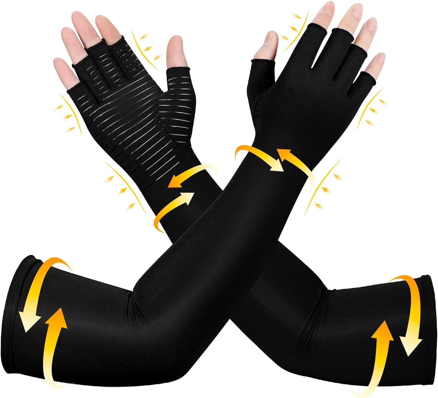 Long Copper Compression Arthritis Gloves for Women & Me...