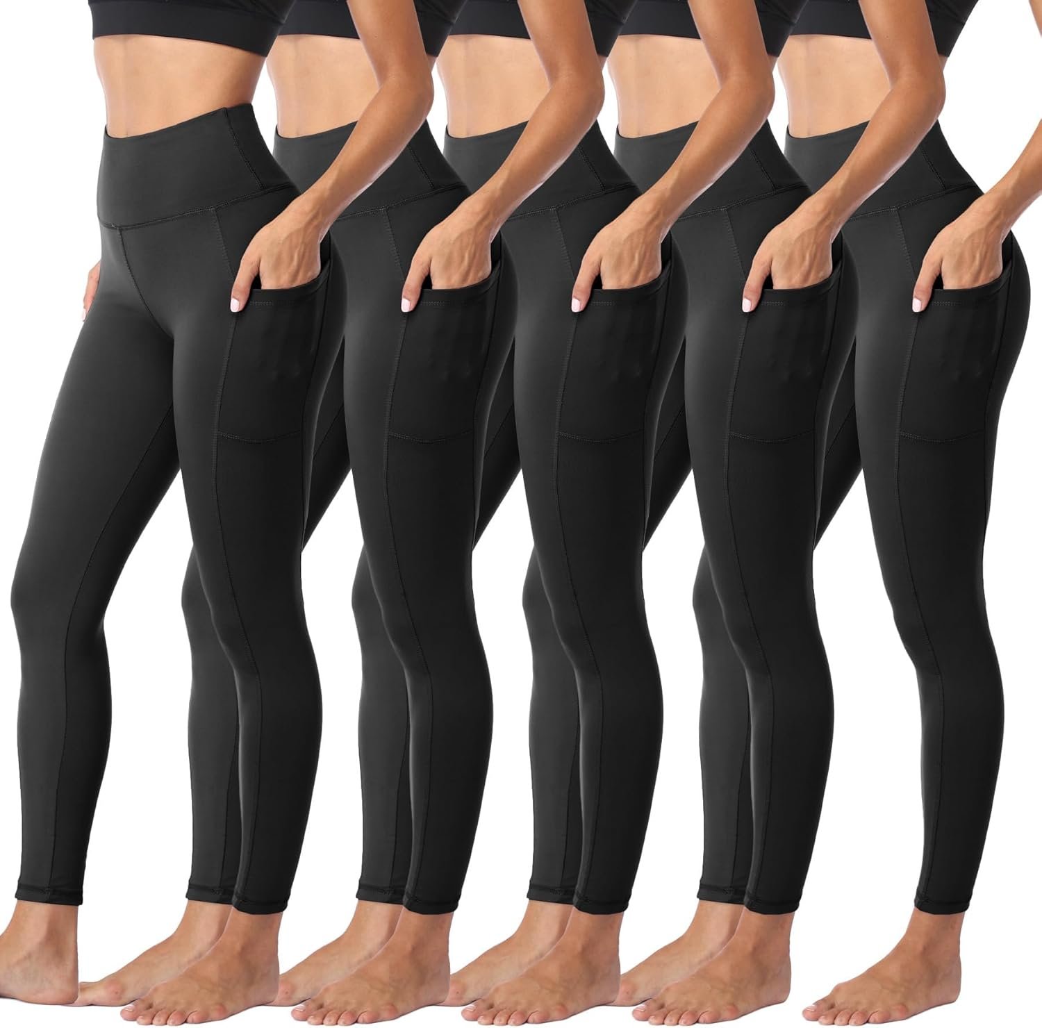 Sundwudu 5 Pack Leggings with Pockets for Women – Tumm...