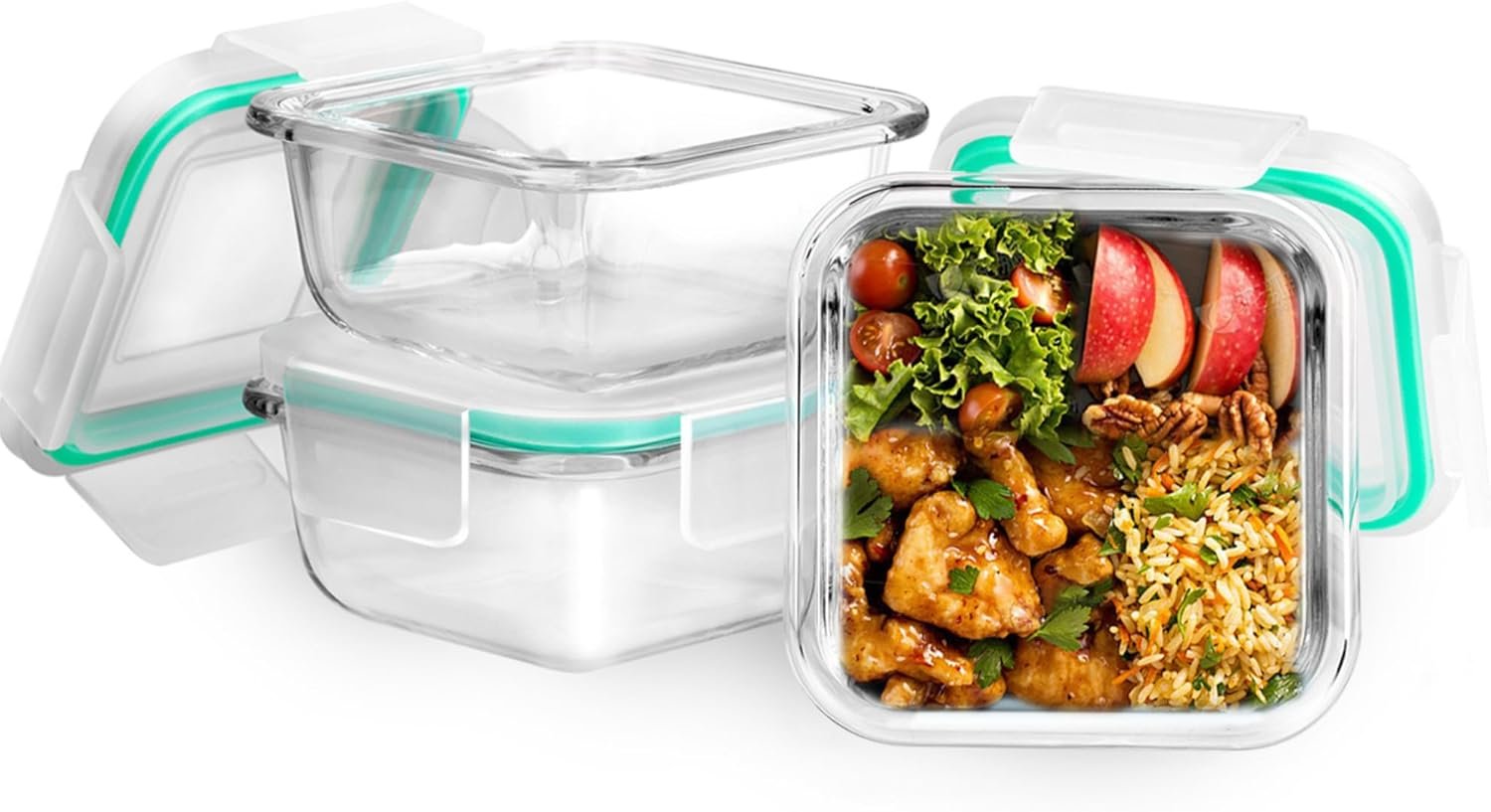 Bariatric Meal Prep Containers, Glass Portion Control Contai...