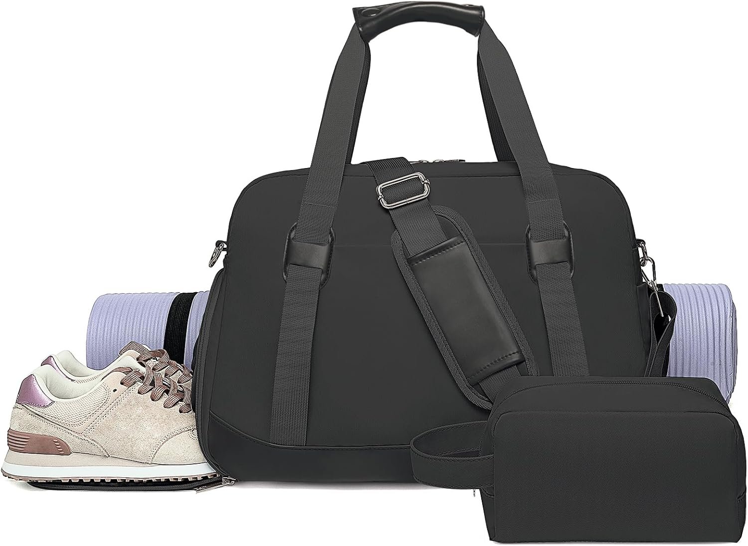 Sports Gym Bag for Women, Travel Duffle Bag with Shoe Compar...