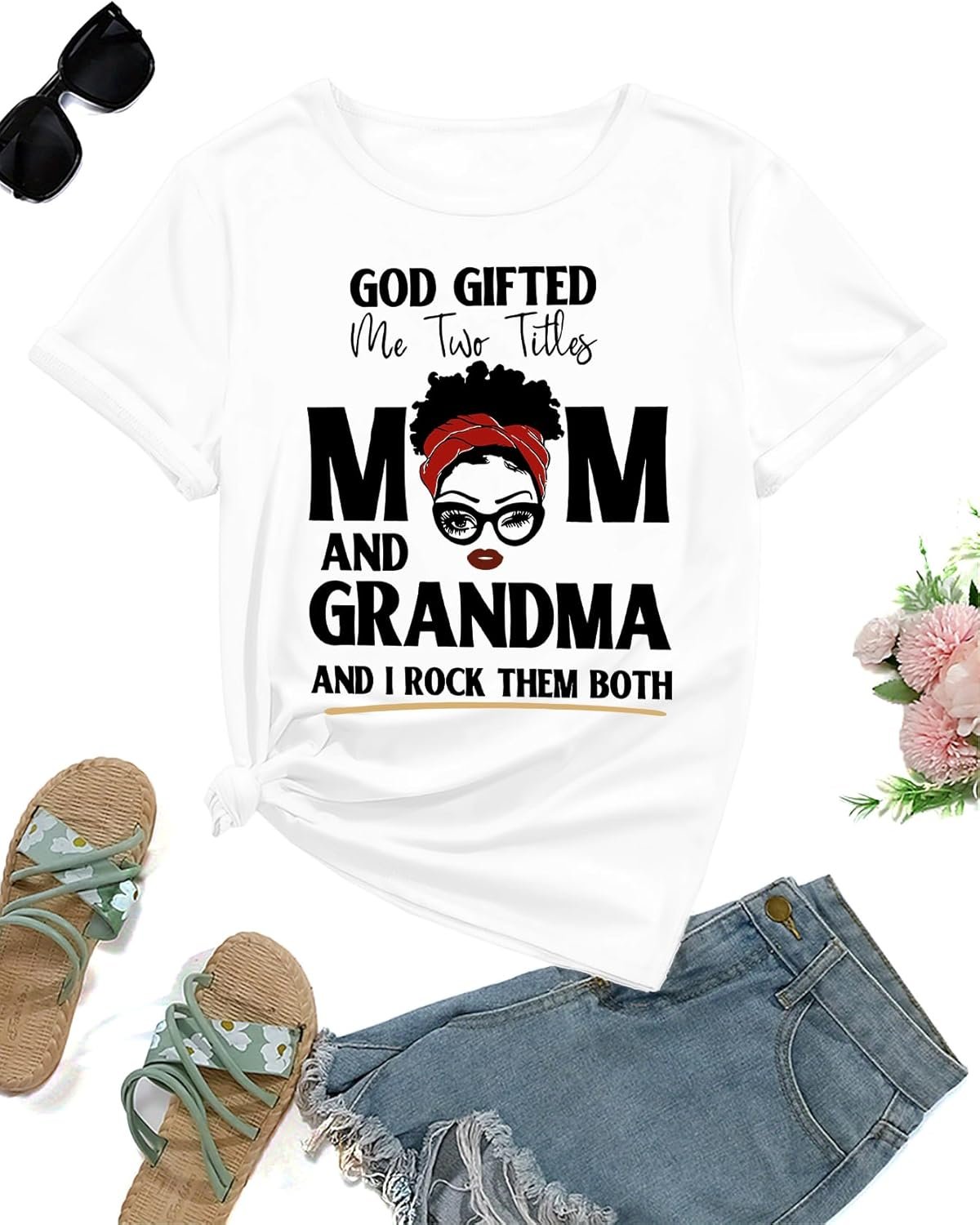 EUOW Mama Shirt for Women Cute Mom Mother’s Day Graphi...