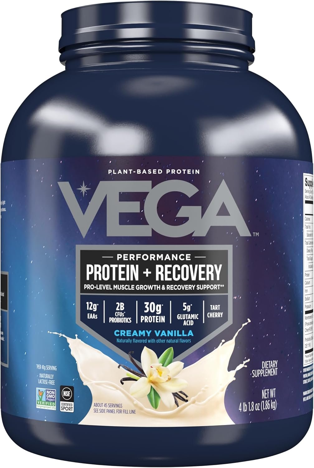 Vega Sport Vegan Protein Powder + Recovery – 30g Plant...