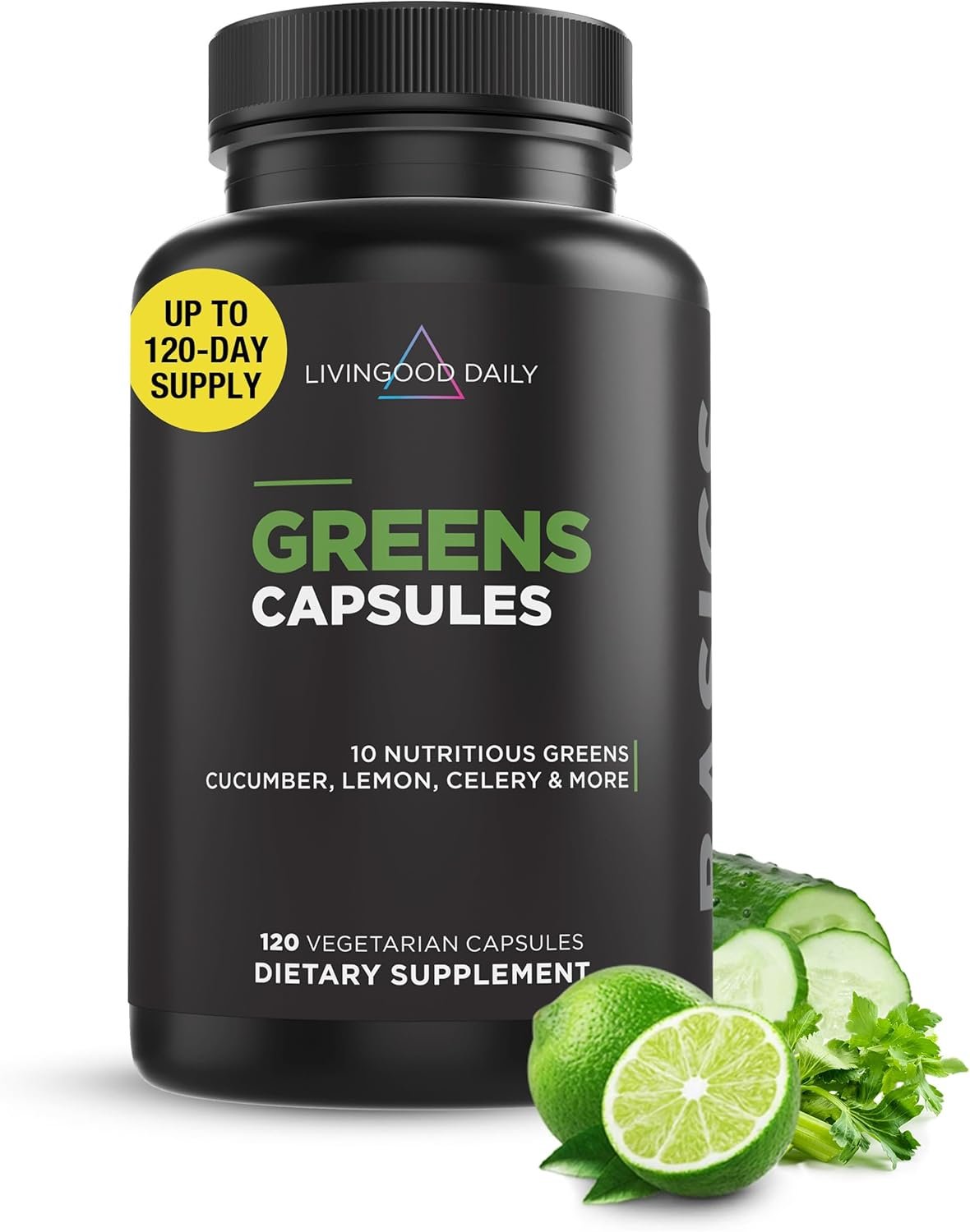 Livingood Daily Greens Capsules, Super Greens Supplement wit...