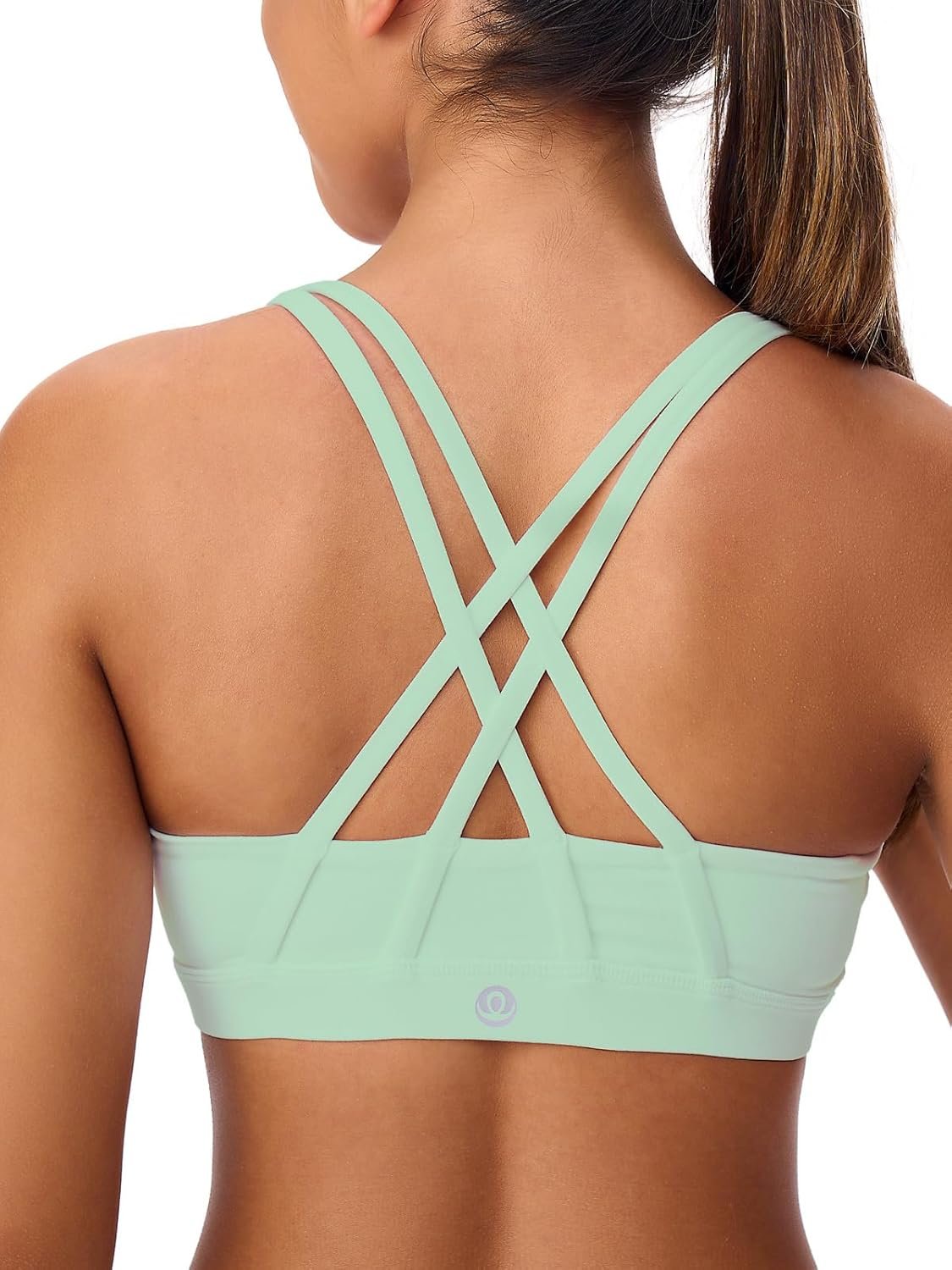 Women’s Strappy Sports Bras Light Compression Crop Cri...