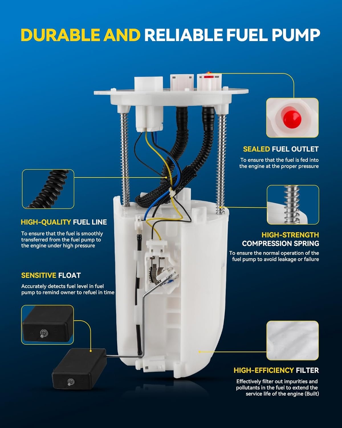 PHILTOP FG0931 Electric Fuel Pump Assembly Compatible with 2008–2019 Sequoia 4.6L, 2007–2021 Tundra 4.6L, Replaces SP9010M, E8869M, P76710M, E8789, A30432, P76713M, SP1386, A30433, 77020-0C082 - Image 3