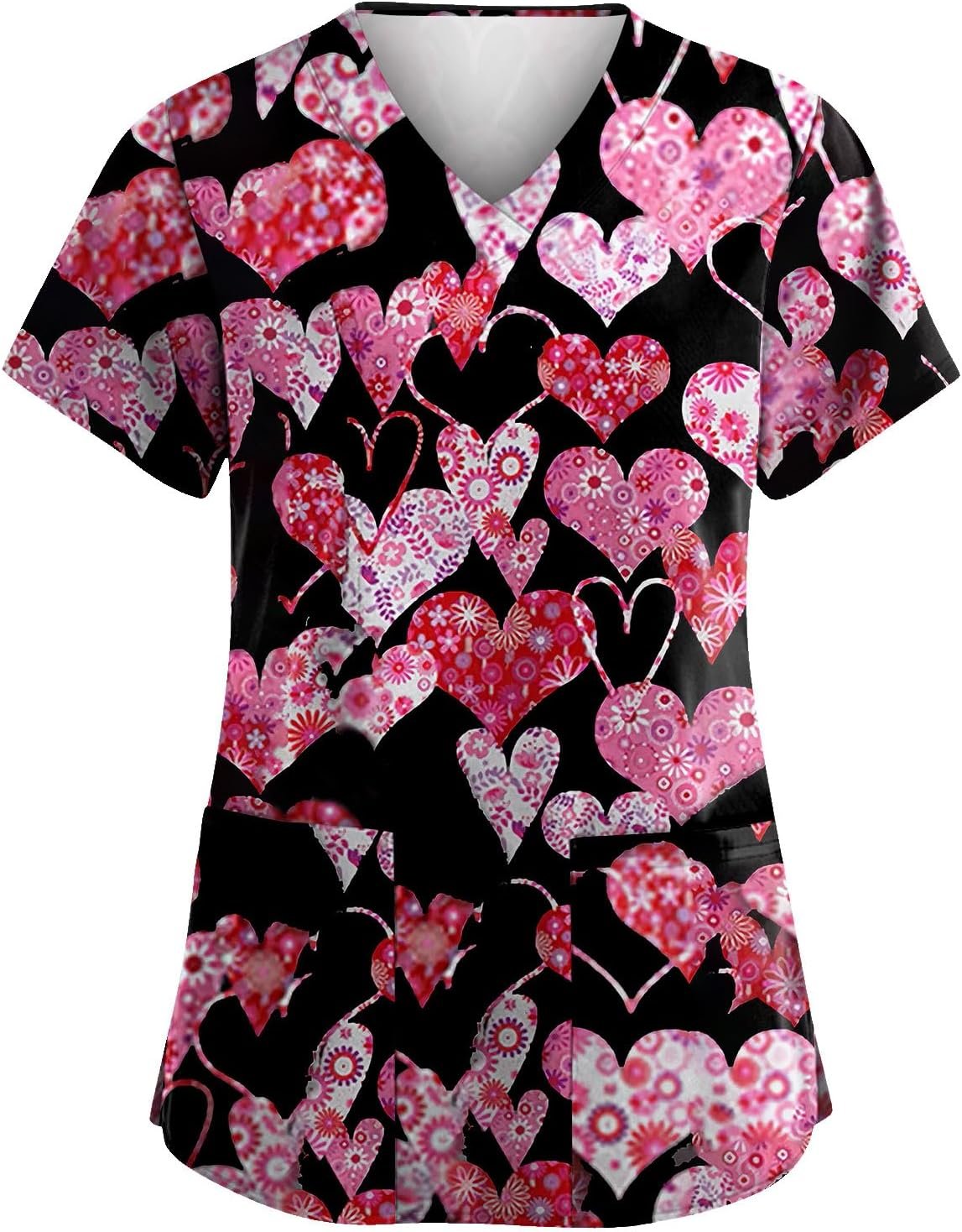 Scrub Tops for Women Plus Size Stretch V Neck Short Sleeve S...