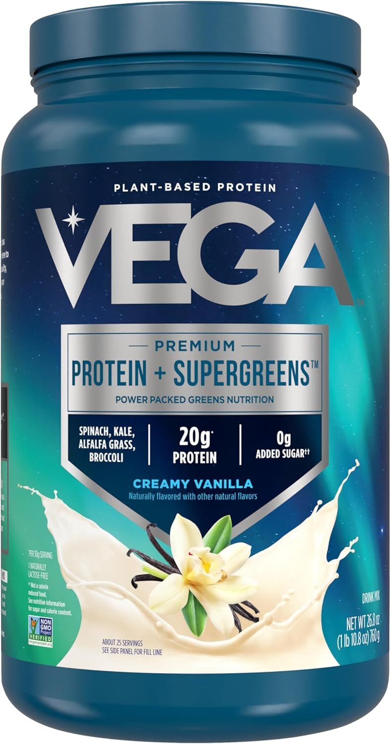 Vega Premium Protein + Supergreens – 20g Protein, Crea...