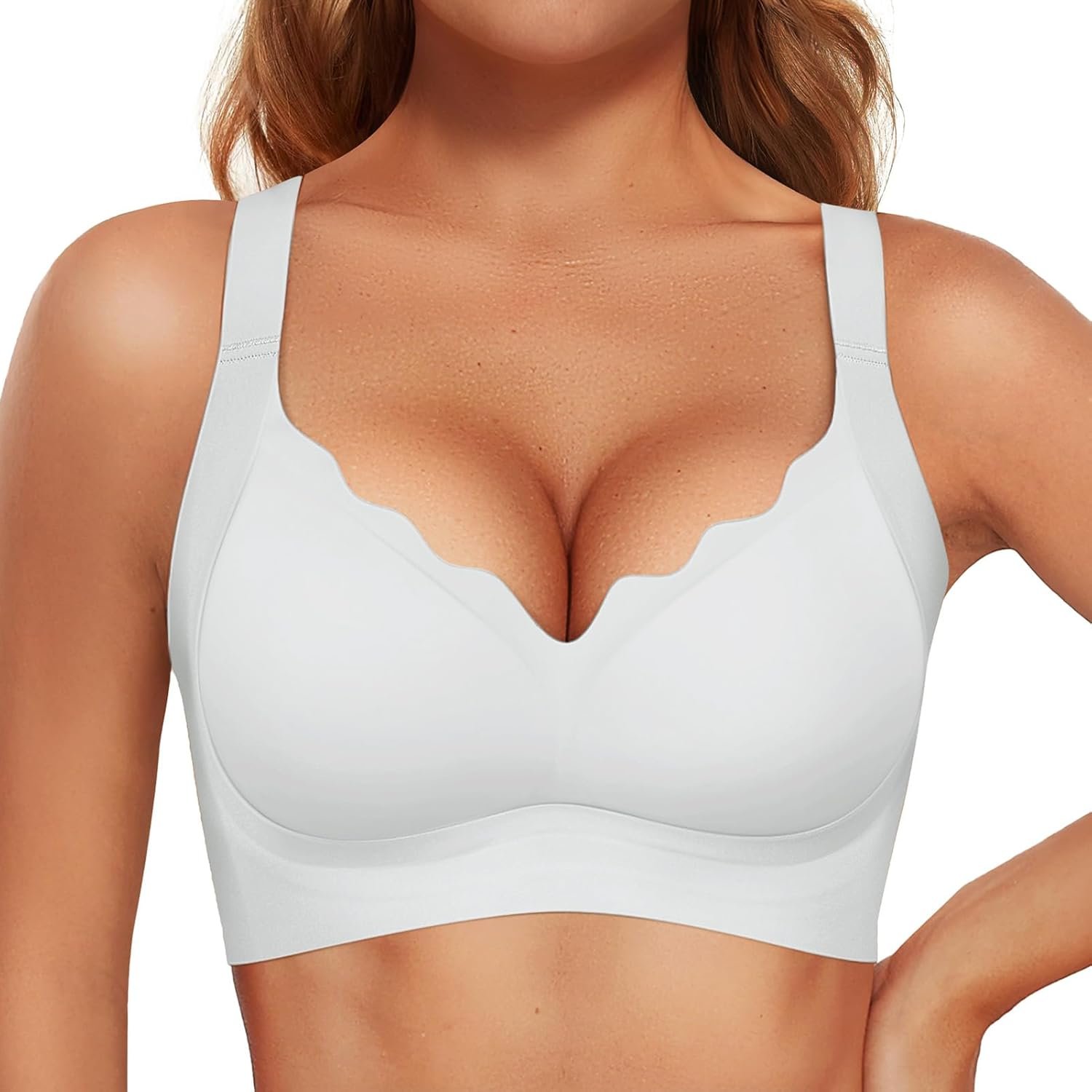 Vertvie Womens Seamless Lift Bras Wireless Push Up No Underw...