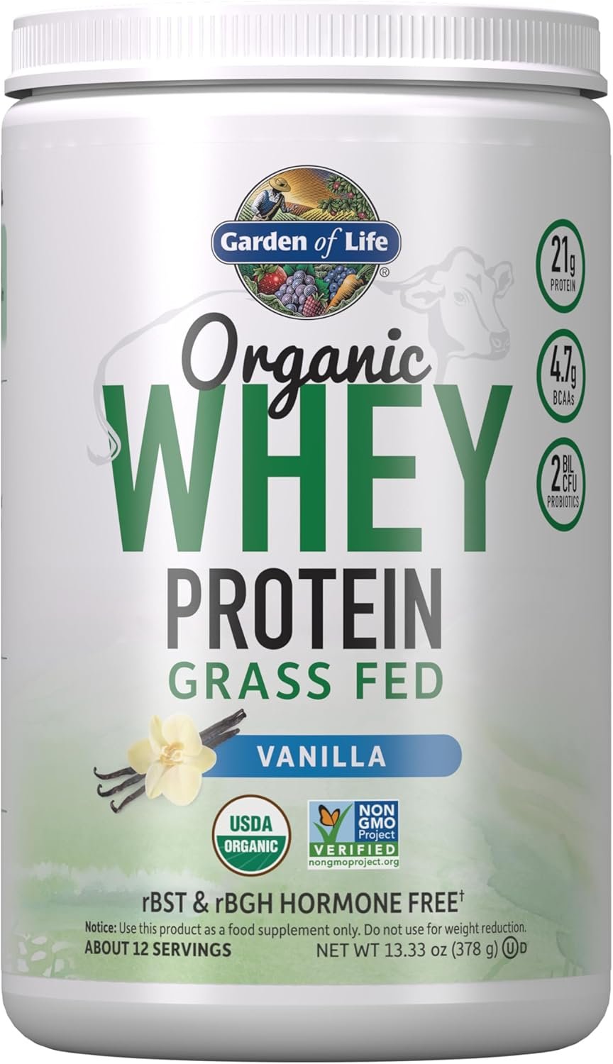 Garden of Life Grass Fed Whey Protein Powder Vanilla –...