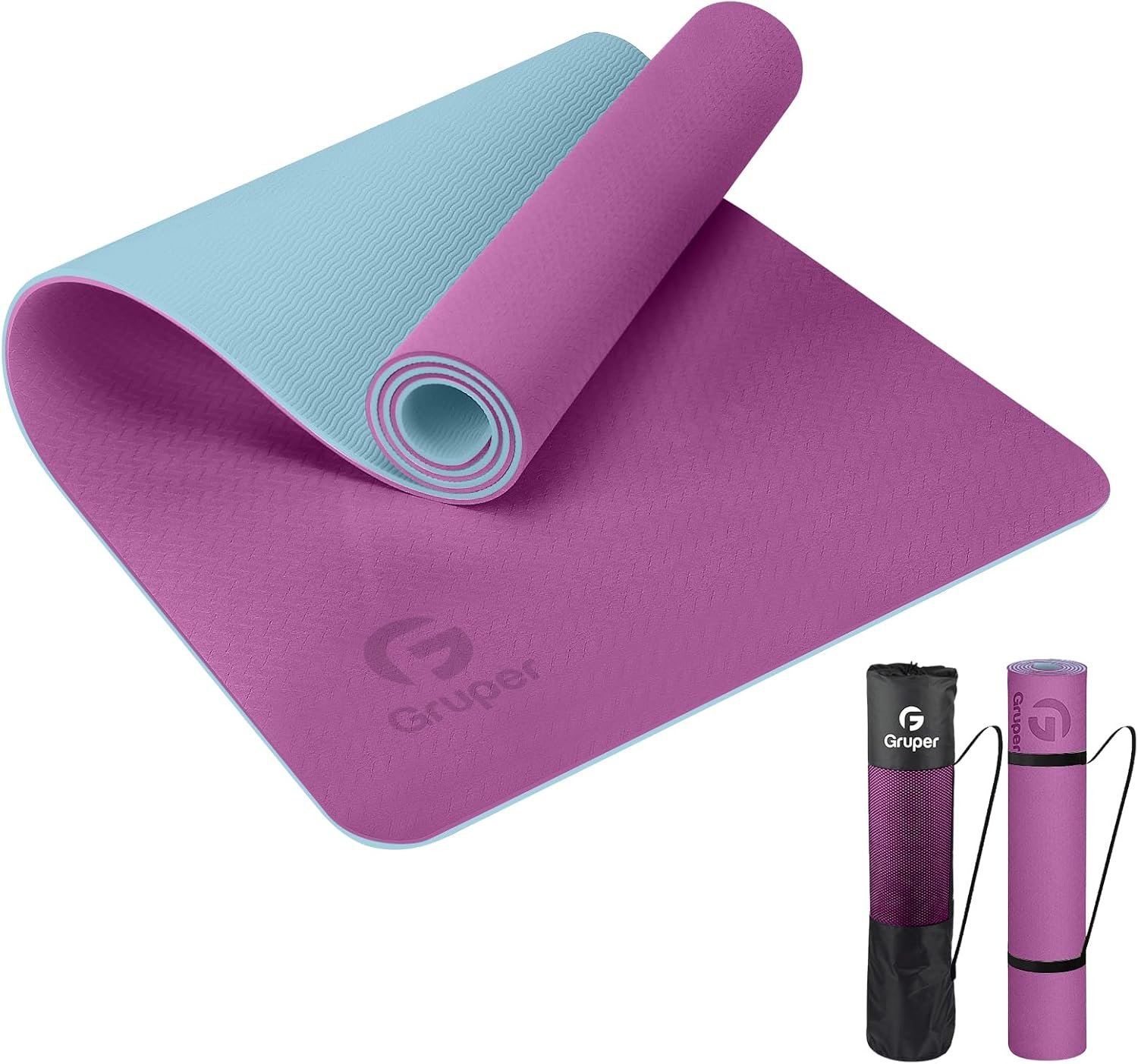 Yoga Mat Non Slip, Eco Friendly Fitness Exercise Mat with Ca...