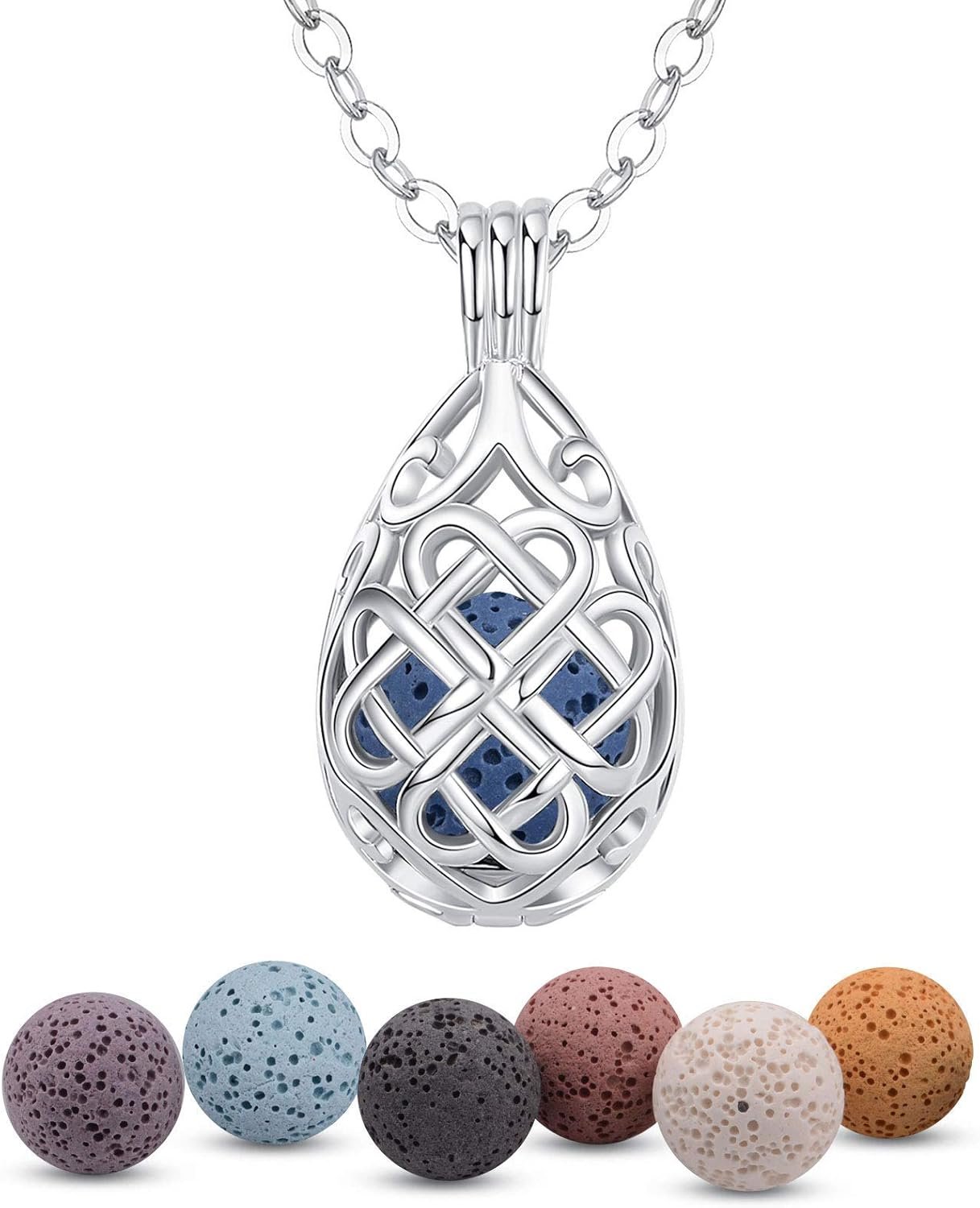 INFUSEU Celtic Jewelry for Women Essential Oil Diffuser Neck...