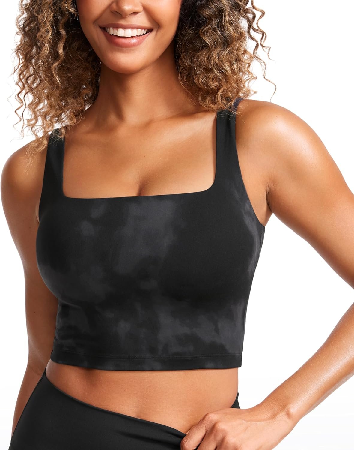 CRZ YOGA Butterluxe Square Neck Crop Tank Tops for Women ...