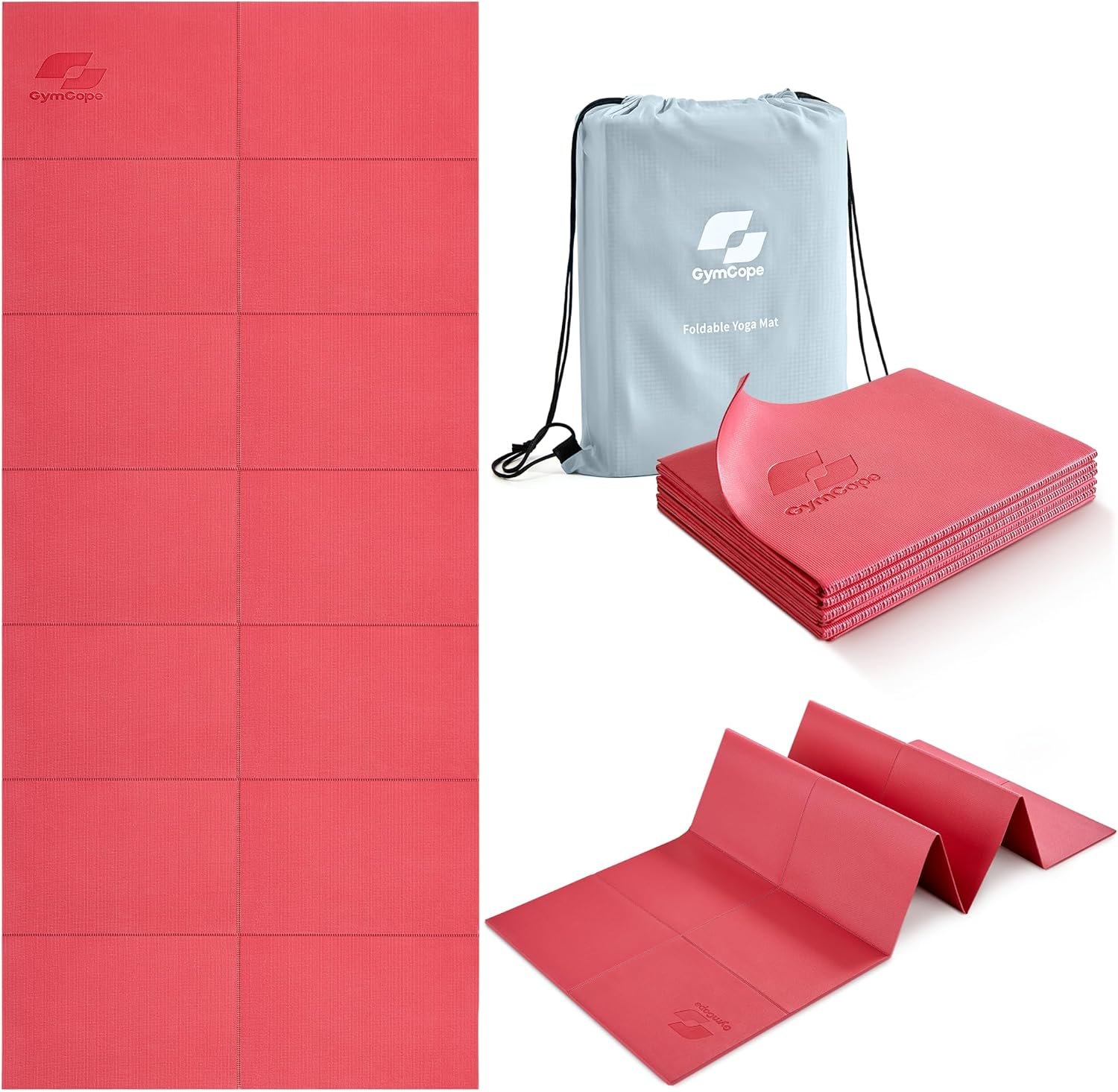 Foldable Yoga Mat for Travel, 68″x24″ Folding Tr...