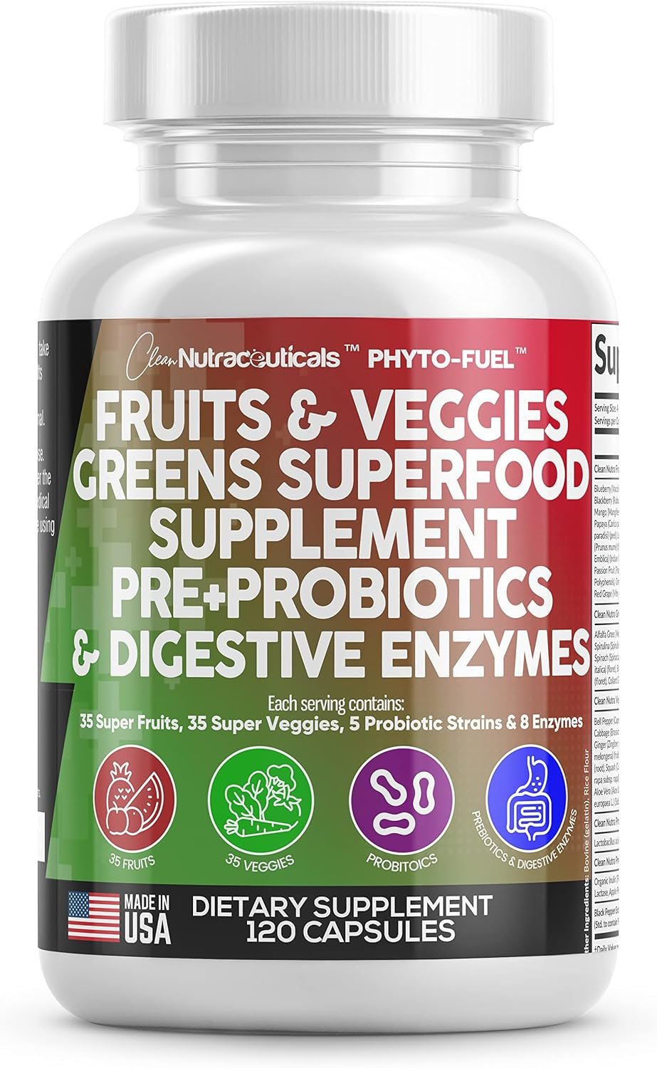 Clean Nutraceuticals Fruits and Veggies Supplement Reds ...