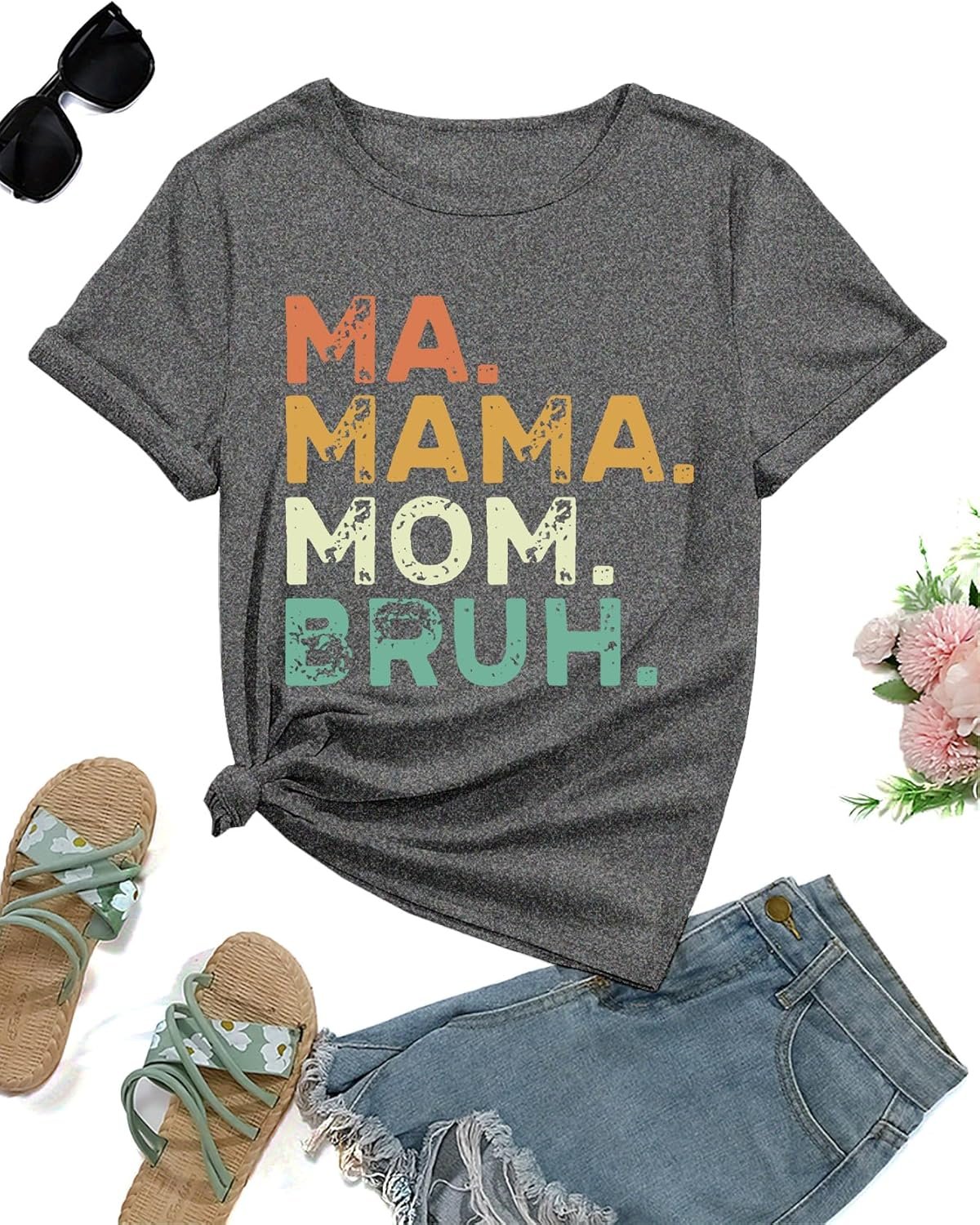 EUOW Mama Shirt for Women Cute Mom Mother’s Day Graphi...