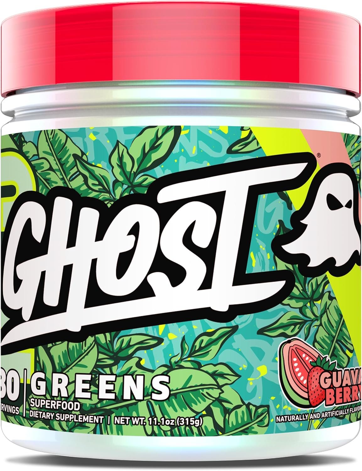 GHOST Greens Powder, Guava Berry – 30 Servings –...