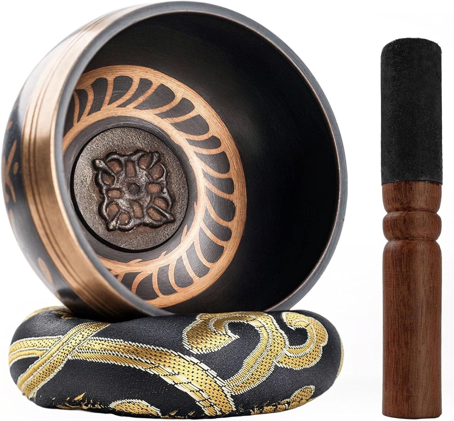 DomeStar Tibetan Singing Bowl Set, Authentic Handmade Medita...