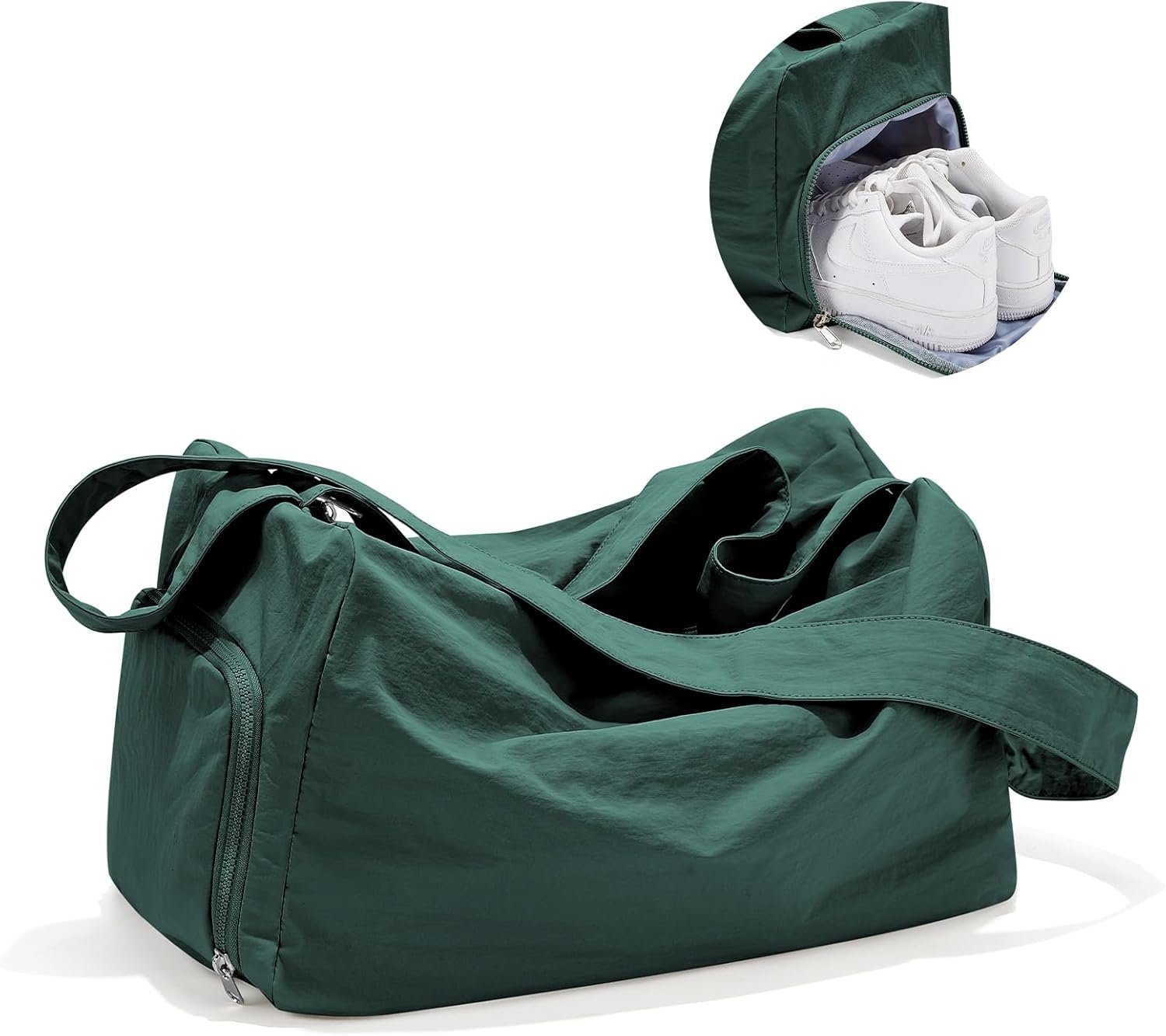 Small Gym Bag with Shoe Compartment, Workout Sport Duffle Bag for Women Travel, Waterproof Shoulder Overnight Bags Lightweight Carry on Tote Bags for Swim, Yoga, Dance