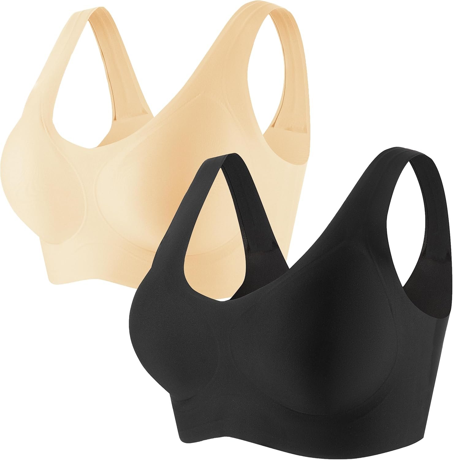 PRETTYWELL Sleep Bras, Thin Soft Comfy Daily Bras, Seamless ...