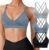 VEQING Seamless V-Neck Women Sports Bras, Padded Cross Back Wireless Low Impact Workout Yoga Bras for Small Chests, 3 Pack