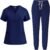 Scrubs for Women Set, Stretch V-Neck Scrub Top & Jogger Pant Nursing Uniforms Scrubs Sets Breathable Casual Outfits