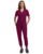 Green Town Scrubs for Women Scrub Set – Jogger Pant and Tuck-In V-Neck Top, 5 Pockets, Yoga Waistband, Nursing Uniform-Wine-Medium